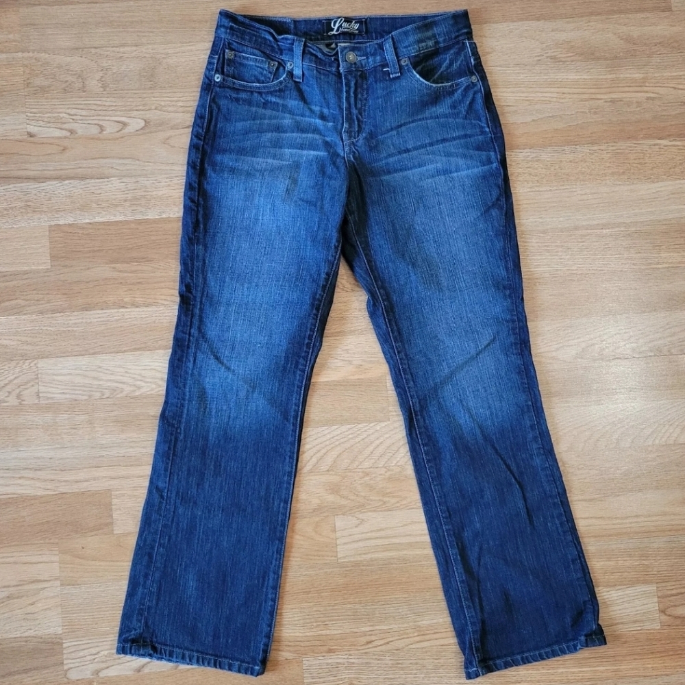 Lucky Brand By Gene Montesano Dungarees Blue Stretch Denim Jeans Women's Size 6